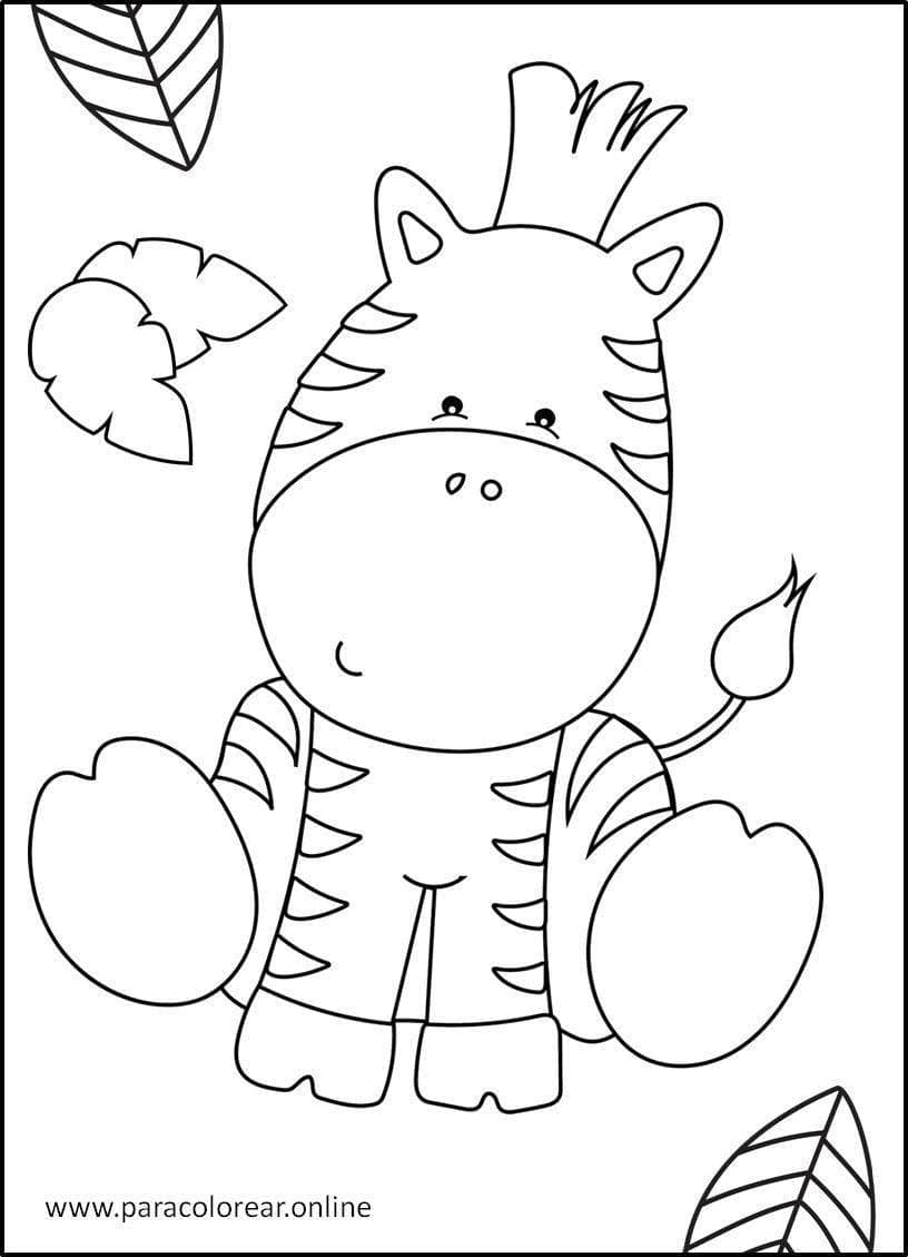 Dibujos De Animales de la selva para Colorear Imprimir y Pintar 🦁🦓