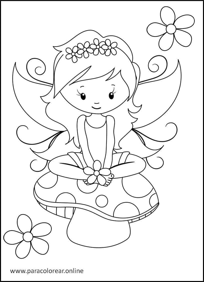 Los mejores Dibujos de Hadas para Colorear Imprimir y Pintar 🧚‍♀️