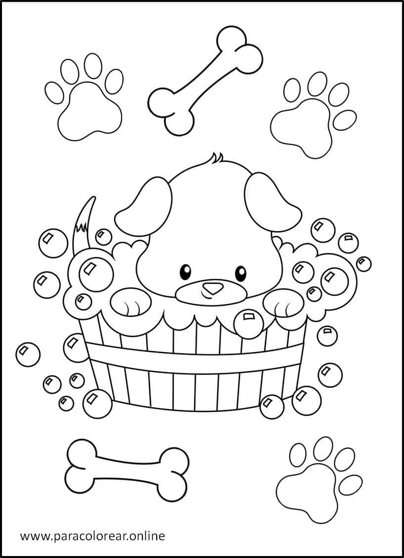 Dibujos para colorear juego de pintar perro 