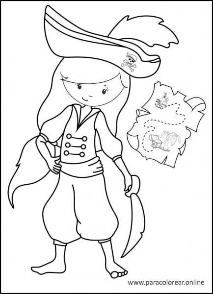 Los mejores Dibujos de piratas para Colorear Imprimir y Pintar 🏴‍☠️