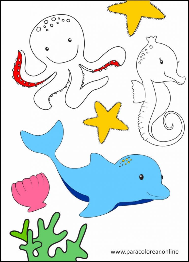 Animales del mar para colorear y imprimir