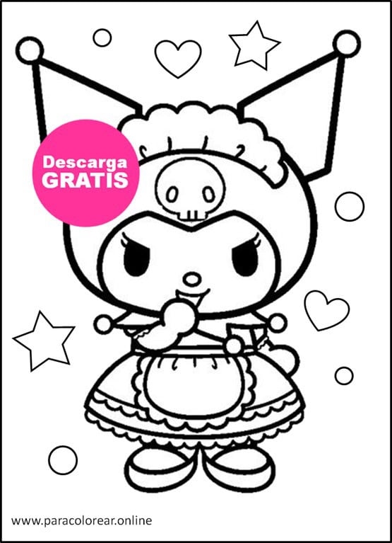 dibujos de kuromi aesthetic para imprimir y colorear
