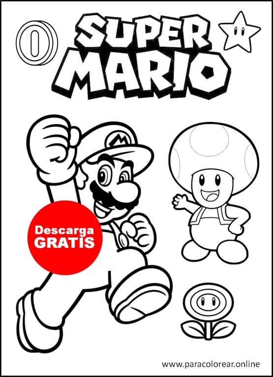 dibujos para colorear de mario bros en pdf