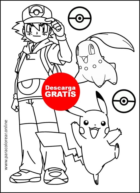 dibujos para colorear de pokemon ash