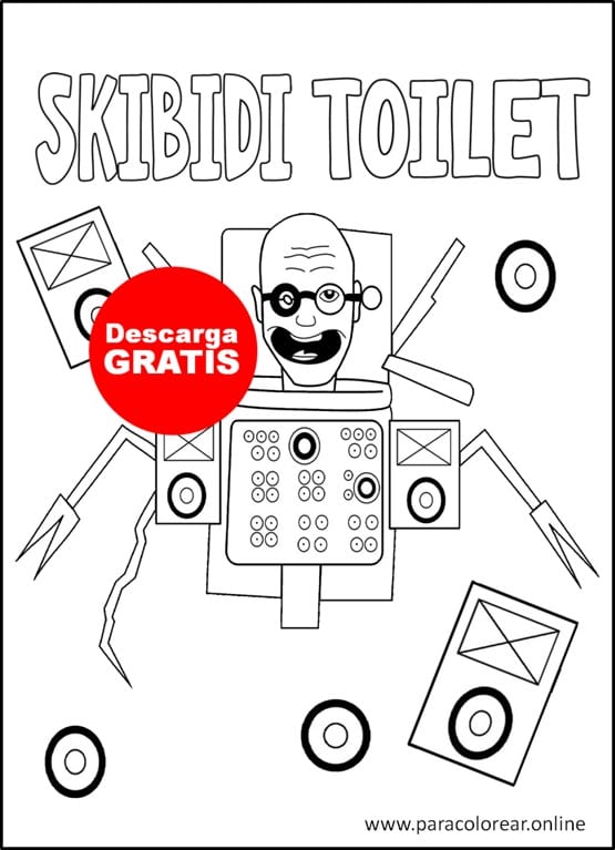 dibujos para colorear de skibidi toilet cientifico