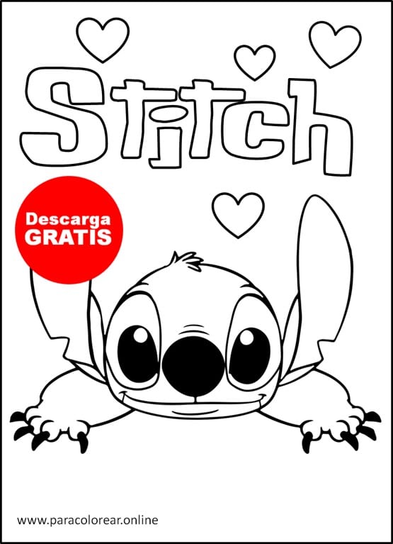 dibujos de stitch de amor para colorear