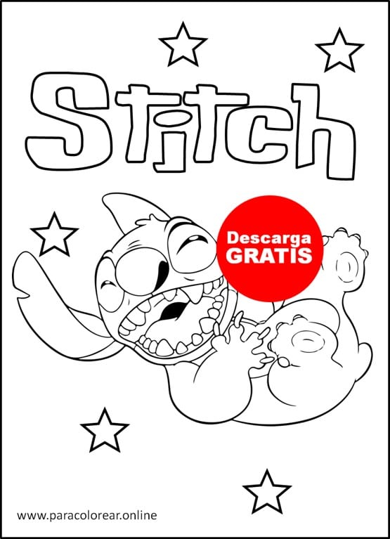 stitch para colorear kawaii