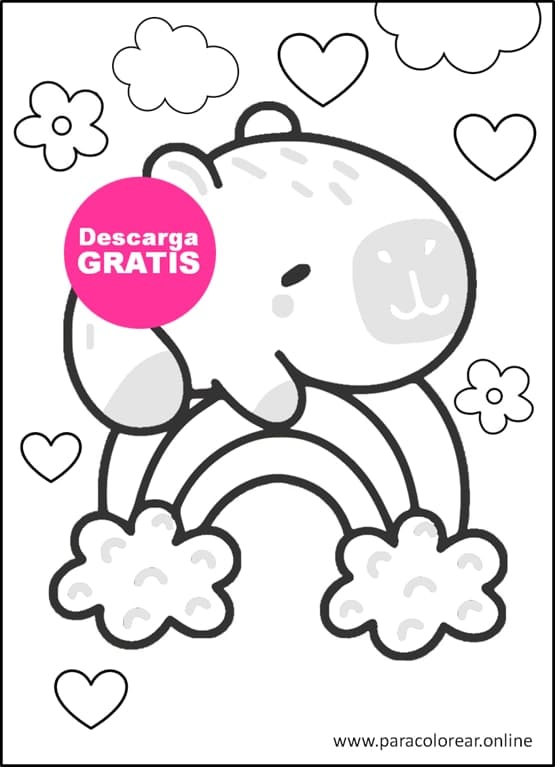 cara de capibara para colorear