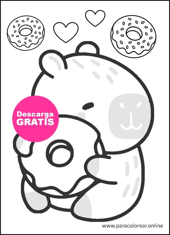 imagenes de capibara para colorear e imprimir