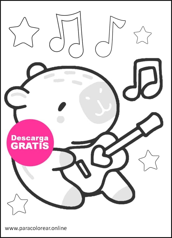 Dibujos de capibara para colorear kawaii